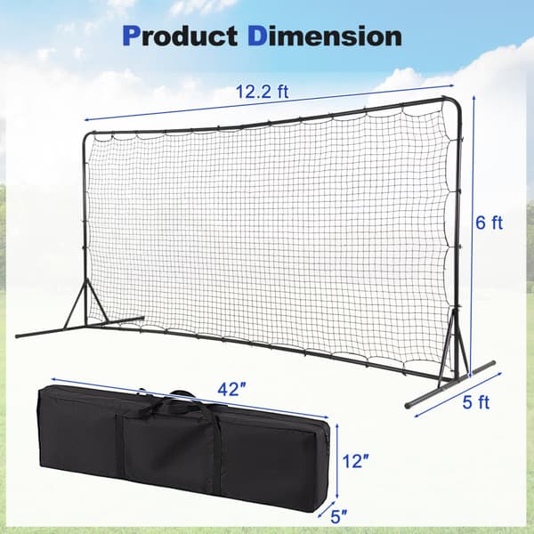 Fodbold Rebounder Net, 375x151x185 cm, Sort/Hvid