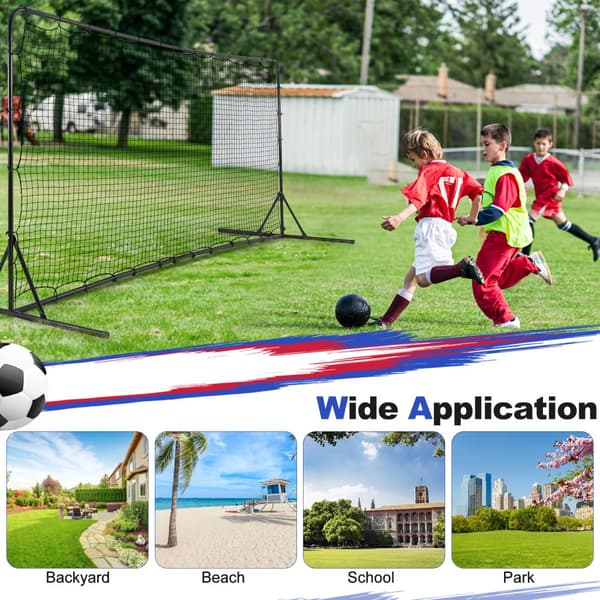 Fodbold Rebounder Net, 375x151x185 cm, Sort/Hvid