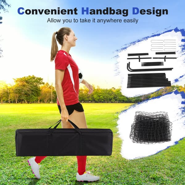 Fodbold Rebounder Net, 375x151x185 cm, Sort/Hvid