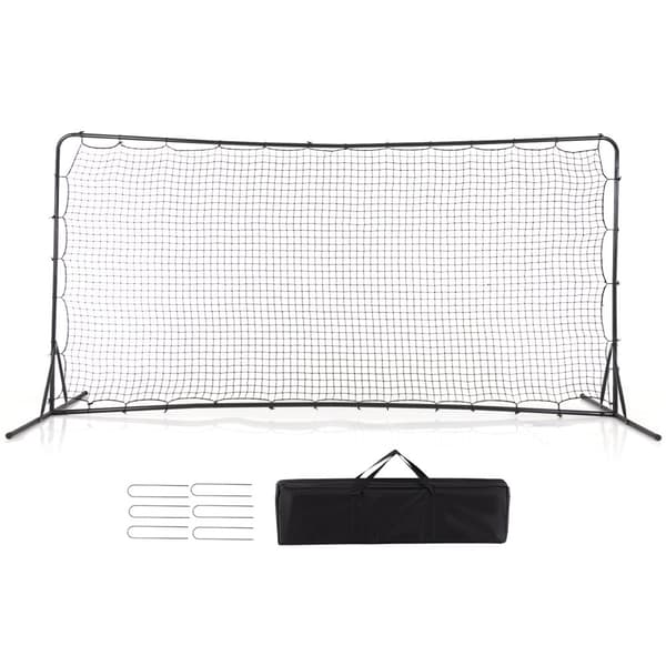 Fodbold Rebounder Net, 375x151x185 cm, Sort/Hvid