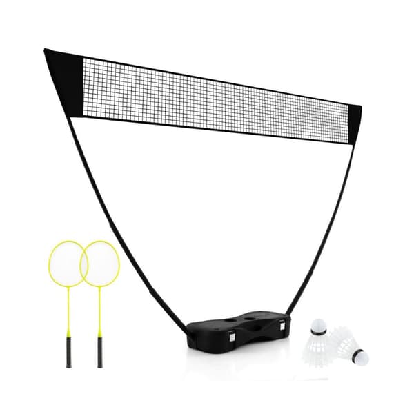 Badmintonnät och racketset, 270x33.5x160 cm, Svart.