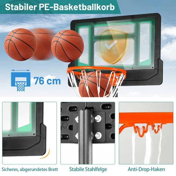 Basketbollställning, 51x72.5x98.5 tum, Grön