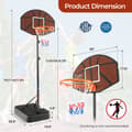 Miniatyrbillede 5 af 8: Basketballkurv, 26x17,5 tommer, Sort