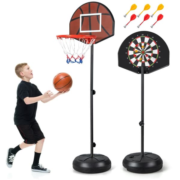 Basketballkurv med Dartskive, 43x13 cm, Sort