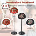 Miniatyrbillede 4 af 7: Basketballkurv med Dartskive, 43x13 cm, Sort