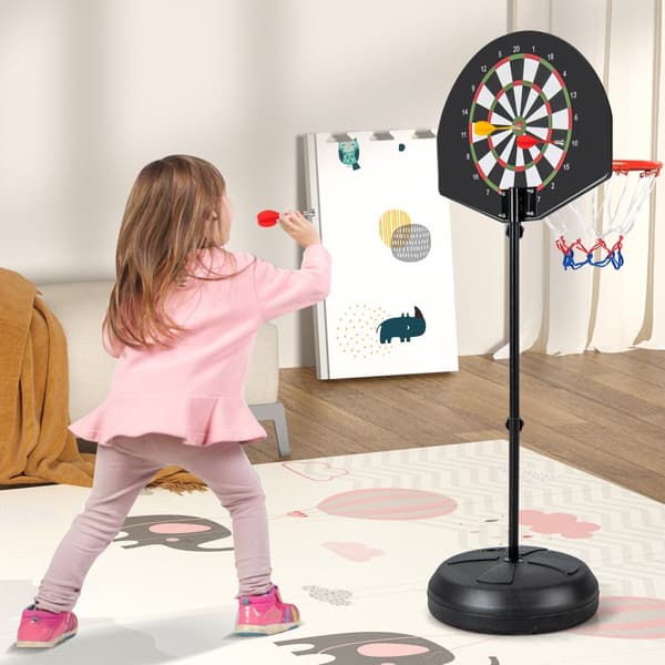 Basketballkurv med Dartskive, 43x13 cm, Sort