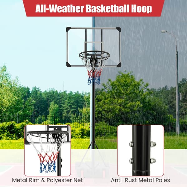 Basketball Kurv System, 32x23 tommer, Sort