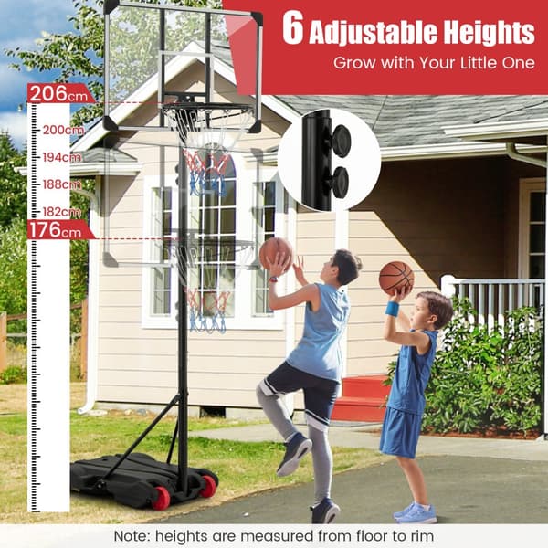 Basketball Kurv System, 32x23 tommer, Sort