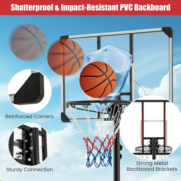 Basketball Kurv System, 32x23 tommer, Sort