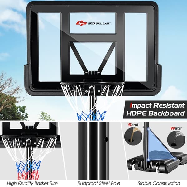 Basketbollkorgsställning, 35x23.5 tum, Svart, Röd