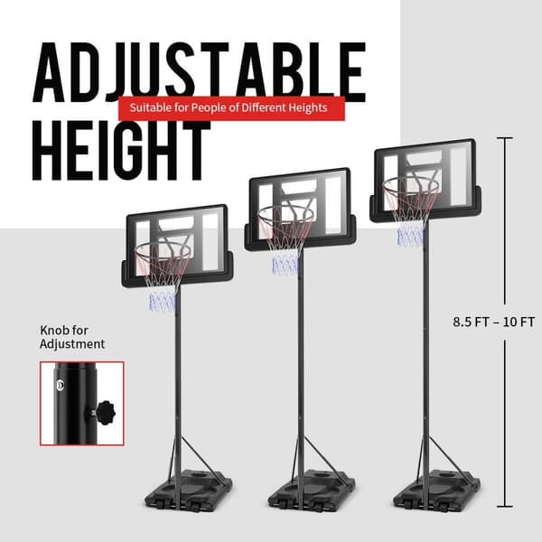 Basketballkurv, 39x26x10 ft, Sort