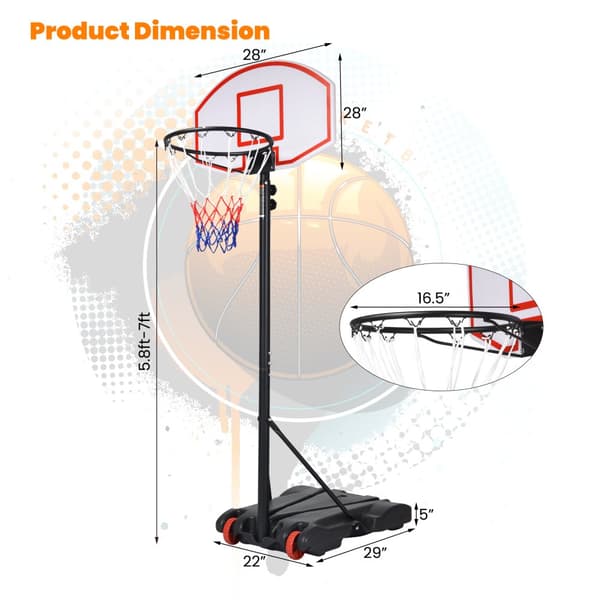 Basketbollkorgssystem, 75x45 cm, 74x55x13 cm