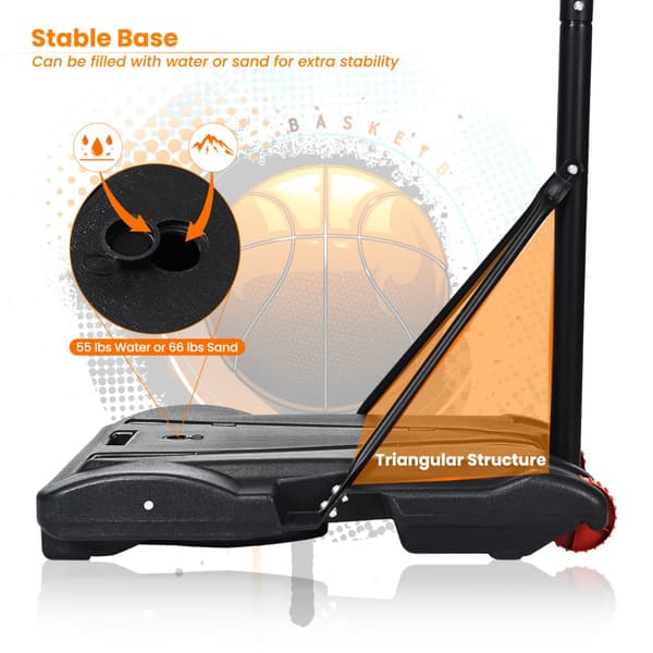 Basketbollkorgssystem, 75x45 cm, 74x55x13 cm