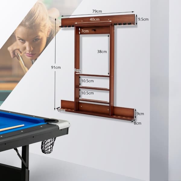 Billard kø stativ, 79x8x91 cm, Brun