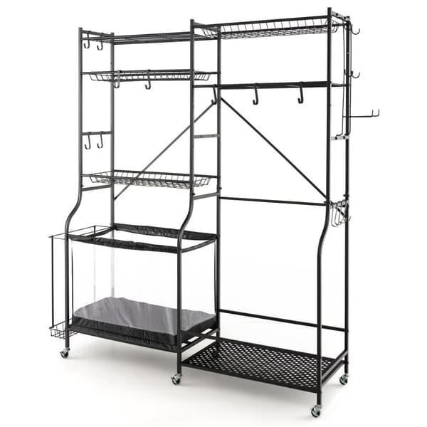 Sportutrustningsorganisatör, 67x16x68,5 tum, Svart