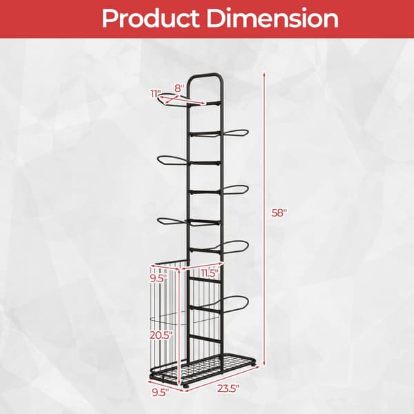 Basketball Holder, 23,5x9,5x58 cm, Sort
