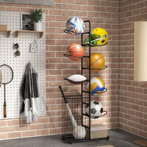 Basketball Holder, 23,5x9,5x58 cm, Sort