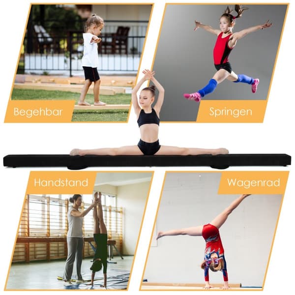 Balance Beam, 210x10x8 cm, Sort