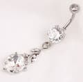 Miniatyrbillede 2 af 2: Navle piercing diamant lille blad