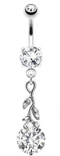 Miniatyrbillede 1 af 2: Navle piercing diamant lille blad