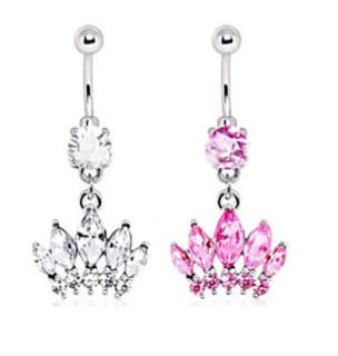 Navelpiercing diamant krona