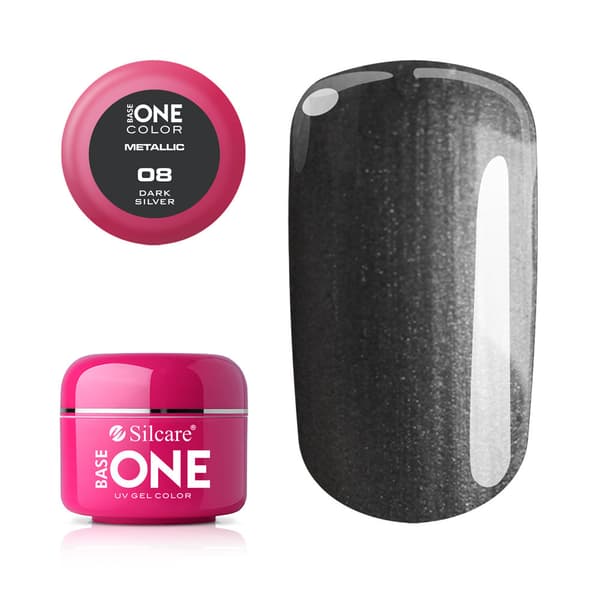 Base one - Metallic - Mørk sølv 5g UV gel