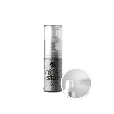 Nagelglitter i pumpflaska - Silver 25g