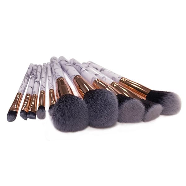 Marble Handle 10 pcs. makeup brushes