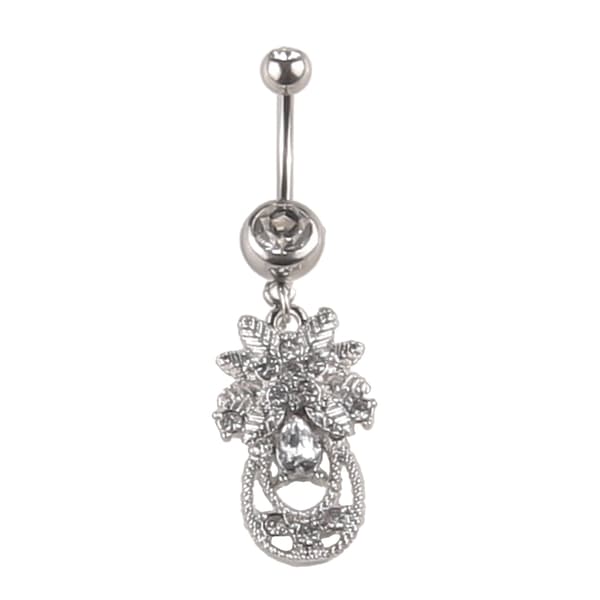 Navlepiercing sølv diamantbobler