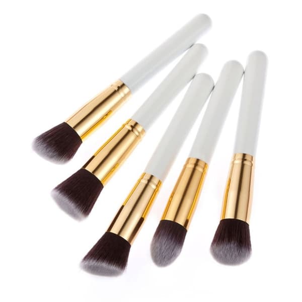 10 pcs. White / Gold makeup brushes of good quality