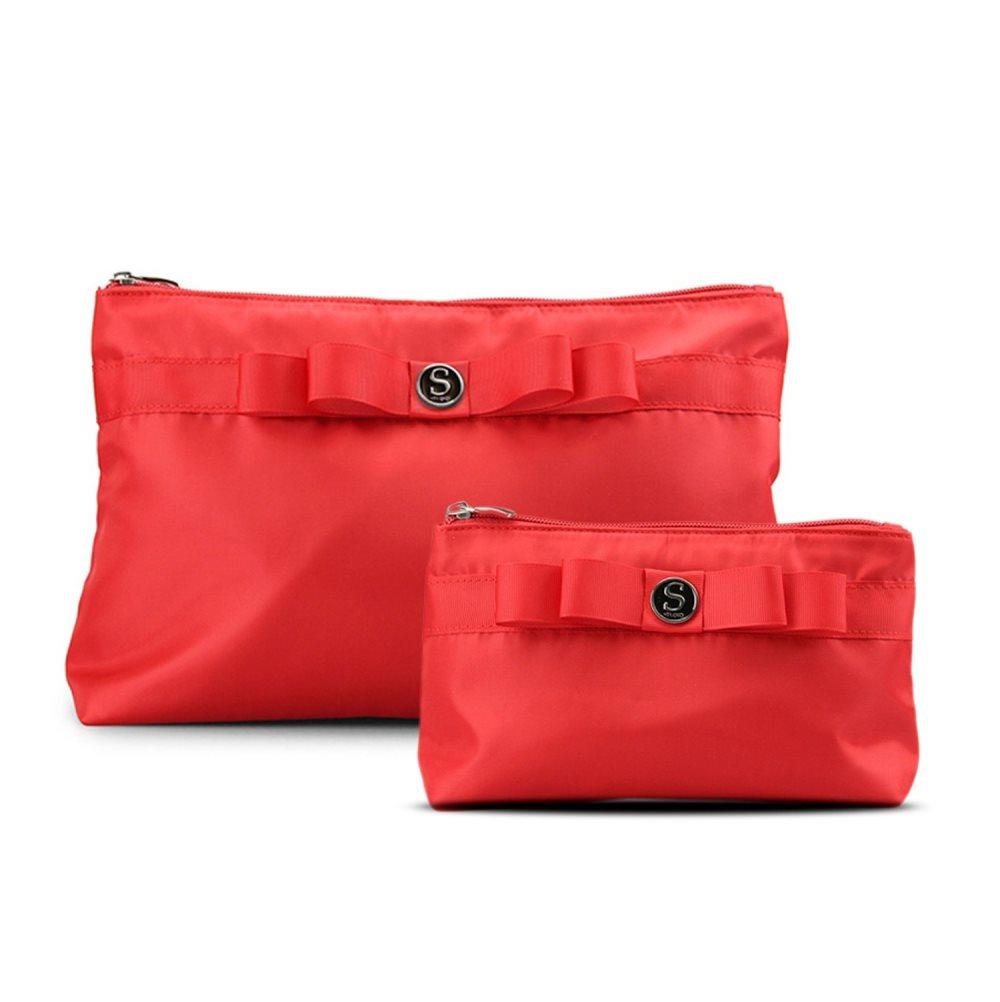 Gillian Jones - Cosmetic bag and makeup purse w. bow - Red