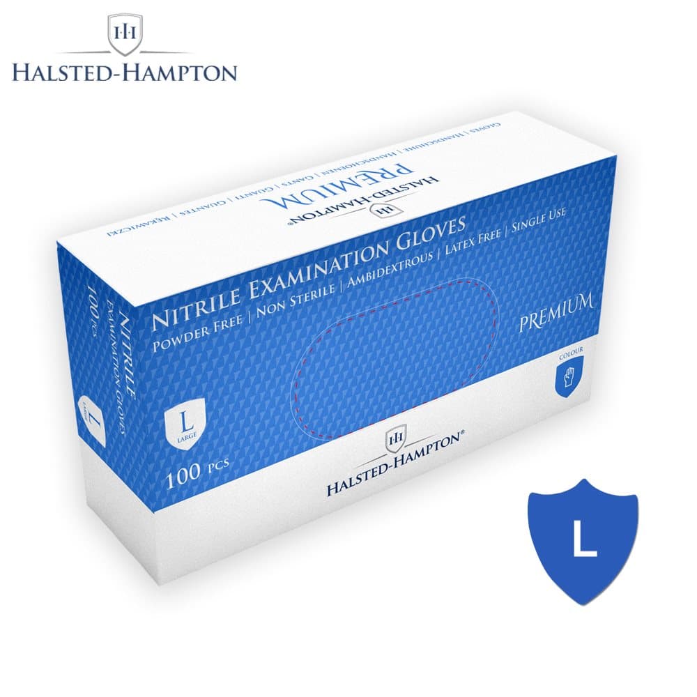 Halsted -Hampton Premium Nitril Investigation Gloves - 10 lådor (1000 stycken)? L