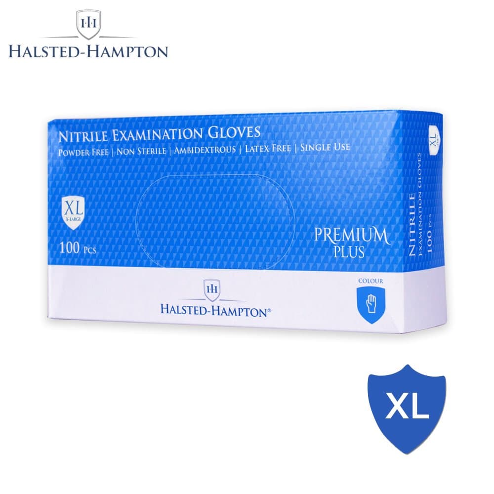 Halsted -Hampton Premium plus nitrilforskningshandskar - 10 lådor (1000 stycken)? Xl