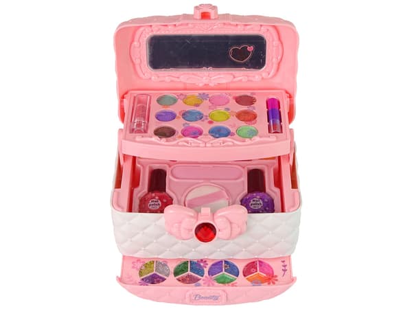 Beauty Box Set Eyeshadows Nail Polishes Pink White