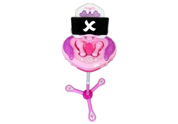 Music Box on Stand Microphone Speaker Pink