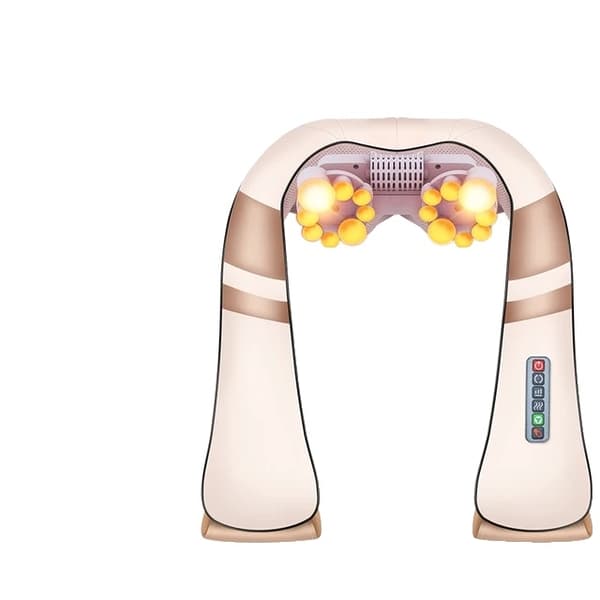 Nakke Massager, Elektrisk Massage, Shiatsu Knetning, EU-stik, Rød 6 knapper EU Plug Gold 6 Buttons