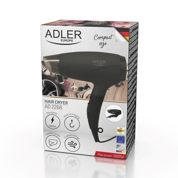 Hårtørrer Adler AD 2266 - 24 Dele: En komplet hårtørrer med 24 dele til professionel styling.