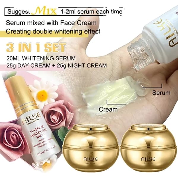 24K guld ansigtsessens, Glycerin flydende toner, Whitening og oplysende, 5 I 1 SÆT