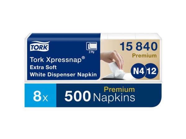 Dispenserserviett Tork N4 2L Hvit (500 stk) (1 stk.)