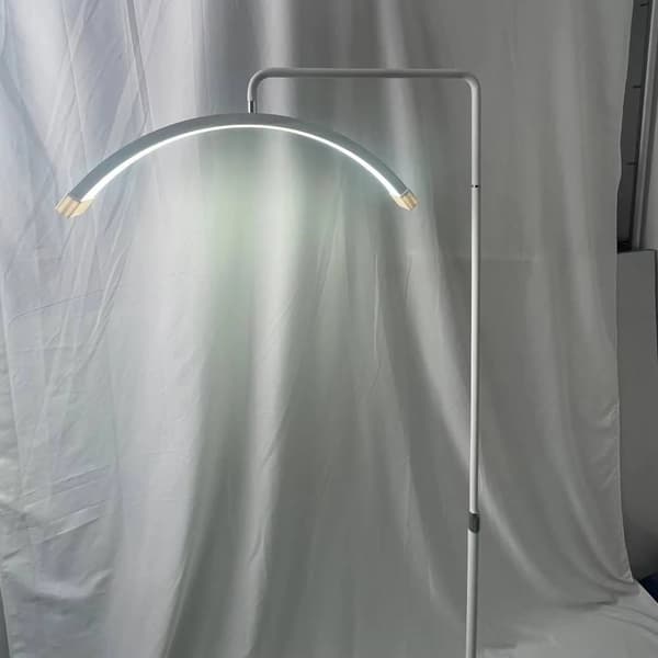 LED-videolampa, halvmånsdesign, golvvagn, Svart