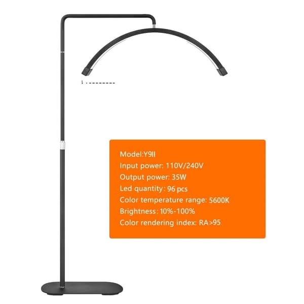 Valokuvauslamppu, kaarimuotoilu, LED-valoteknologia, Y9II Musta Y9II Black