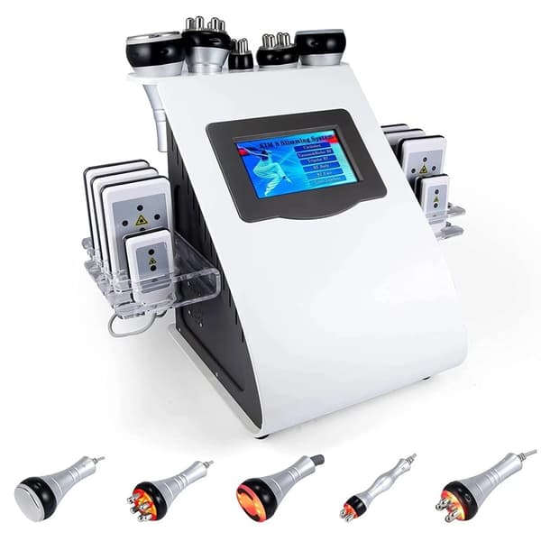 6-i-1 Ultrasonic Cavitation Maskine, 40KHz Fedtreduktion, Hudstramning,602s, 220V, EU-stik