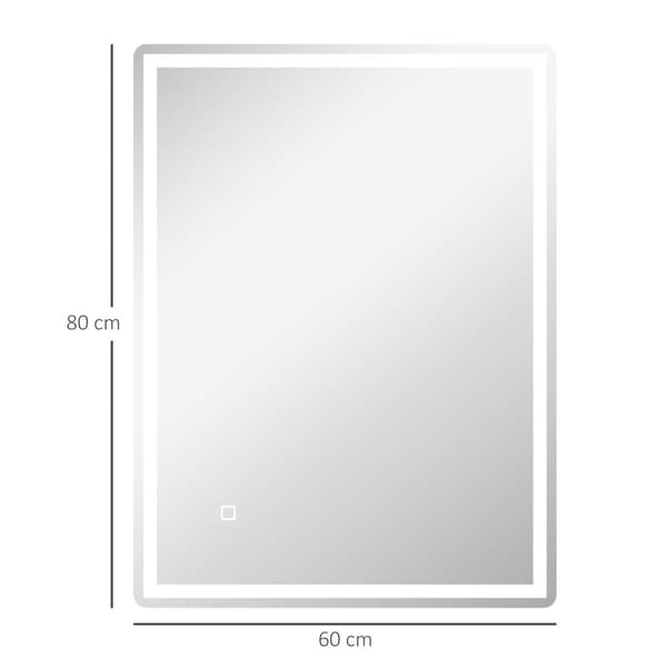 Kylpyhuonepeili 80 x 60 cm Led Memory