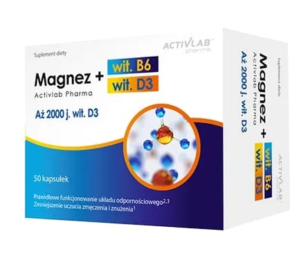 Magnesium Plus med B6 og D3, Kosttilskud i Kapsler - 50 stk.