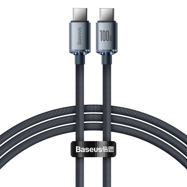 Baseus CAJY000601 USB-C til USB-C Kabel PD 100W 5A 480Mb/s 1,2m - Sort