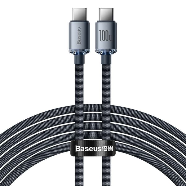 Baseus CAJY000701 USB-C til USB-C Kabel 100W PD 5A 480Mb/s 2m - Sort