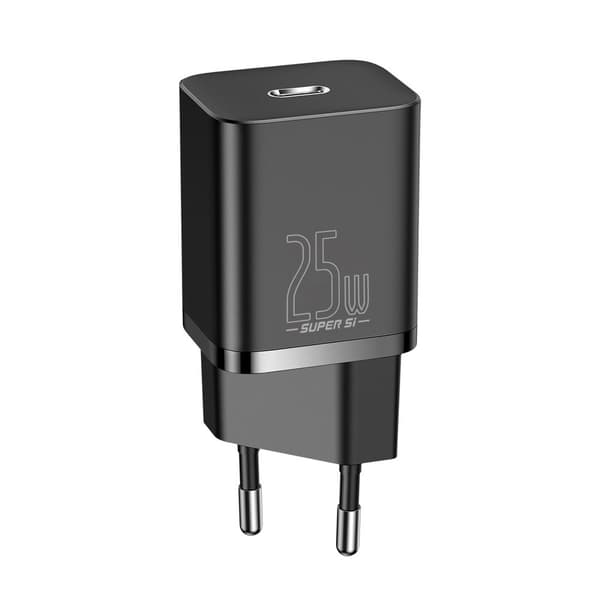Baseus Super Si 1C hurtigoplader USB Type-C 25W Power Delivery Quick Charge sort (CCSP020101)