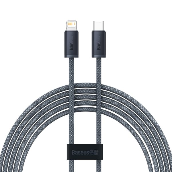 Baseus Kabel Lightning til USB-C PD 20W 480Mb/s 2m - Grå