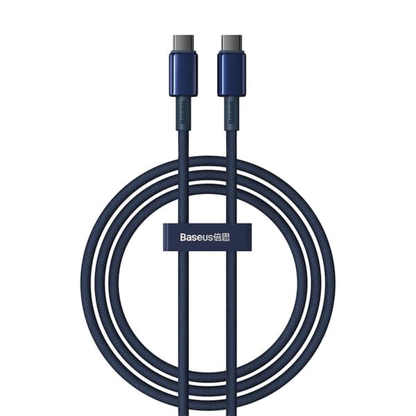 Baseus Tungsten Gold USB-C til USB-C Kabel 100W 1m - Navy Blå