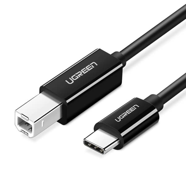 Ugreen USB-C till USB-B Skrivarkabel 480Mb/s 2m Svart (US241)